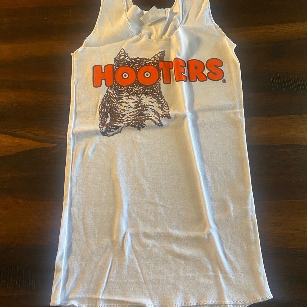New Womens's Hooters Tank Cotton Stretchy White size XS